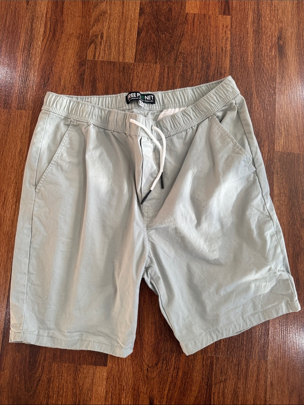 Free Planet Men's Medium Light Mint Elastic Waist Casual Shorts
